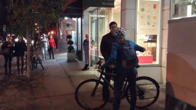 Cyclist has major meltdown with amazing ending