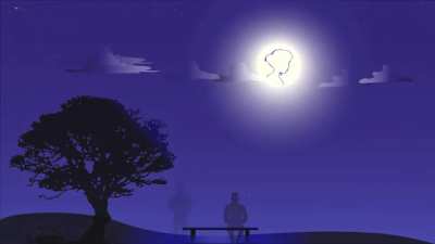 talking to the moon ... art inspired by Bruno Mars song.