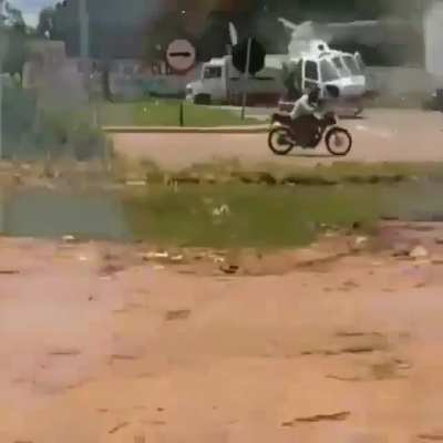 First of all, why on earth would you park a chopper in a parking lot??
