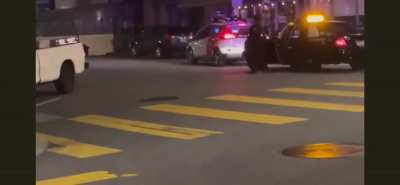 *Cop pulls his pistol “Wheels on the ground, NOW!”