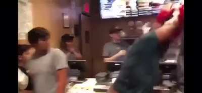 WDYE talking and pushing around a guy who is clearly bigger and stronger than you?