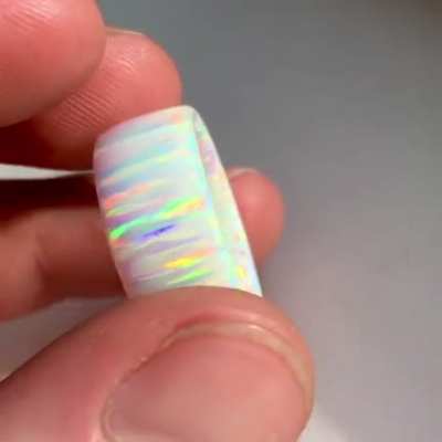 A ring I cut from lab grown opal