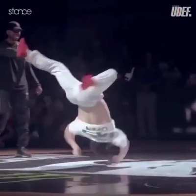Is he even human with those street dancing move.