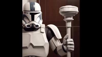 Clone Trooper teaches you how to unclog a toilet 