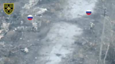 Two Ukrainian soldiers, takes down 5 Russians in very close quarter combat. (date/ location unknown) 