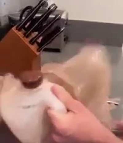 he cut the chocolate milk