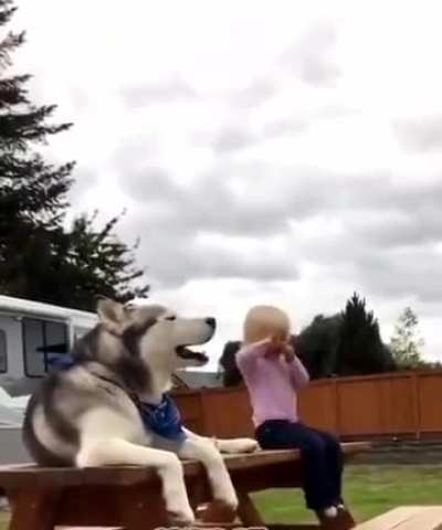 Absolutely no one. Girl with doggie: