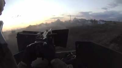 Intense combat footage of a mixed Foreign Ukrainian Legion team and Ukrainian unit in action during the recent Ukrainian offensive, with extensive use of US-donated equipment ranging from the M1151A1 HMMWV (Humvee) with mounted Browning M2 machine gun to 