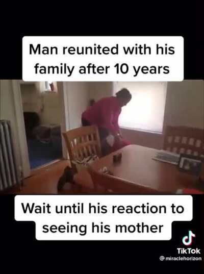 Man reunited with his family after 10 years. The moment he sees his mother! Whose cutting onions??