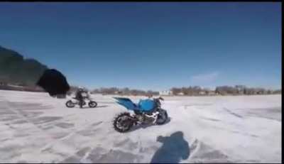 to get on a motorcycle
