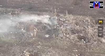 RU POV: Russians use tear gas and grenades to eliminate UA soldiers inside the trench.