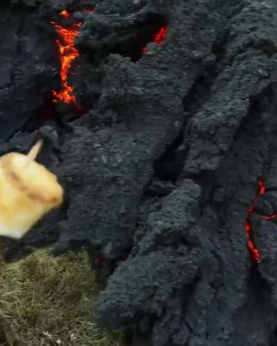 Roasting marshmallows on a volcano