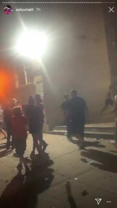 Dumb people set off fireworks in the middle of the street in NYC and set an old mans apartment on fire
