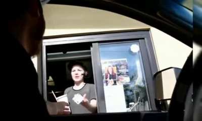 People need to stop harassing/pranking drive thru workers... she did good