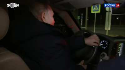 Putin casually driving around Mariupol. Russia will build it back better and greater than it ever was and without the Nazi scum.