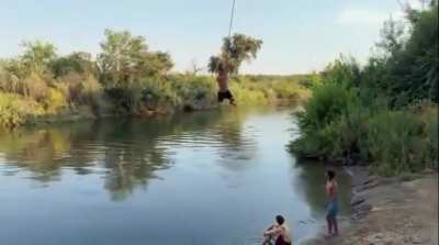 Rope swing too long