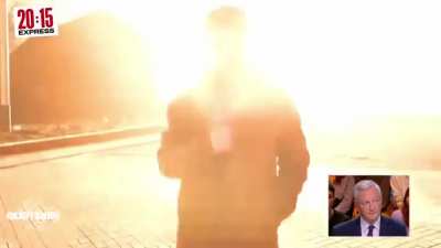 Russian missile strike in Druzhkivka, (Donetsk Oblast) as French journalist was about to comment live on the situation