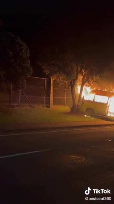 Martha the House Bus (EV) caught on fire in June, then started herself up and drove into a tree.