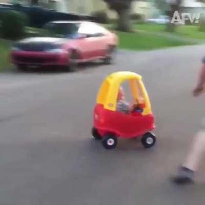 See how dad saves the car