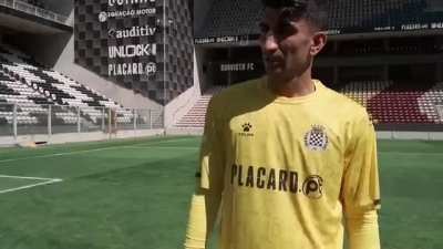 Alireza beiranvand, Iranian goalkeeper holding the world record for the farthest ball throw at an official football match- 61m