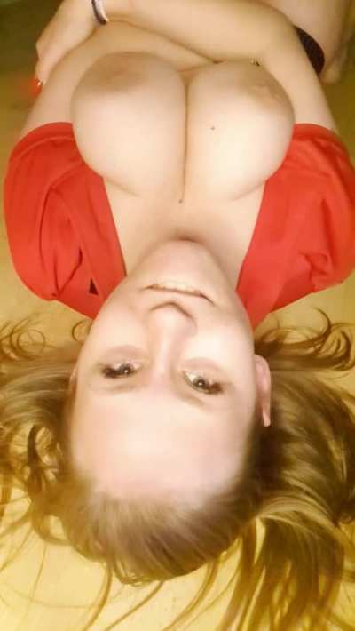 Imagine what it feels like to feel those big boobs under you as they bounce and rub against you.