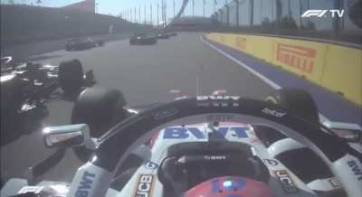 Lance Stroll's Onboard Start P12 to P7 on medium tires and incident with Charles Leclerc