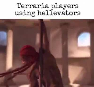 I love going down the hellevator with a slime mount