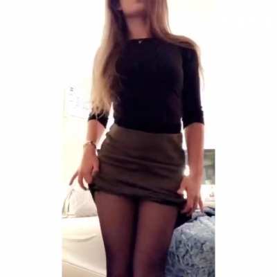 Skirt tease