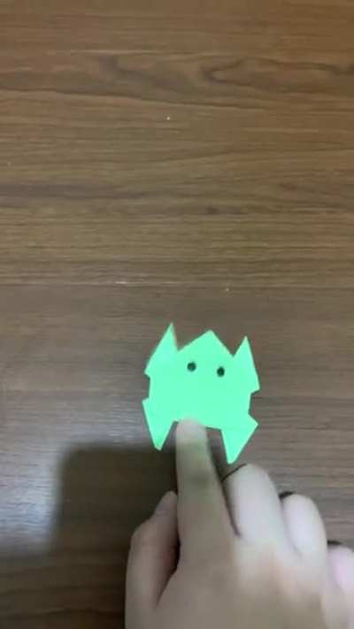 I made a frog from origami paper, and it can jump!