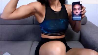 Tall horny European muscle girl wants to dominate a face with her ass.