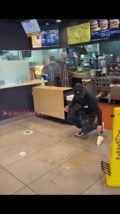 Disgruntled customer throws drink at McDonalds employee