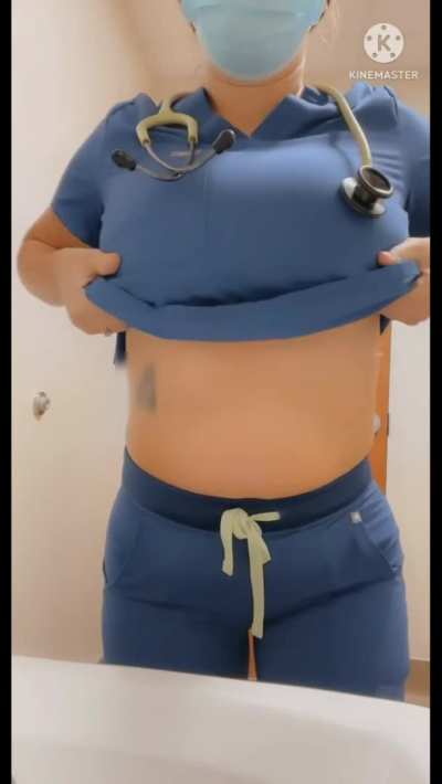 These scrubs are so tight around my tits. Had to give them a break - Cooki<wbr>eDoeM<wbr>ILFsh<wbr>ake