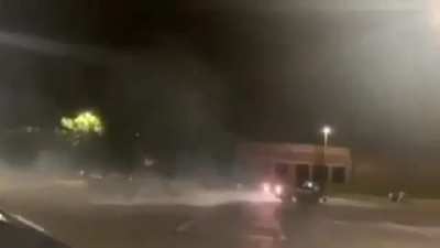 drifting in a parking lot, what could go wrong?