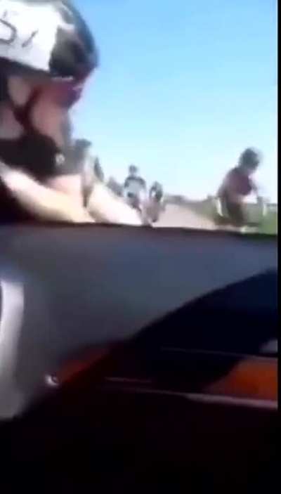 Pulling over to let some cyclists safely pass by