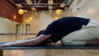 Doing yoga