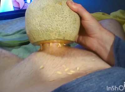Messy, sloppy, and hot fun with natures fleshlight! Now I just need someone to help clean this up