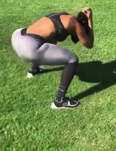 Booty squats and camel toe 👀