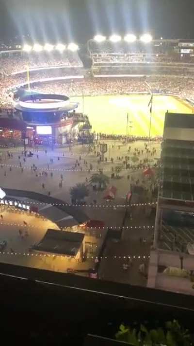 People evacuating the Nationals game in what appears to be an active shooter situation after 5 gunshots ring out.