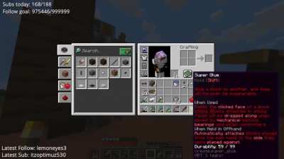 Minecraft streamer attempts to create a door.