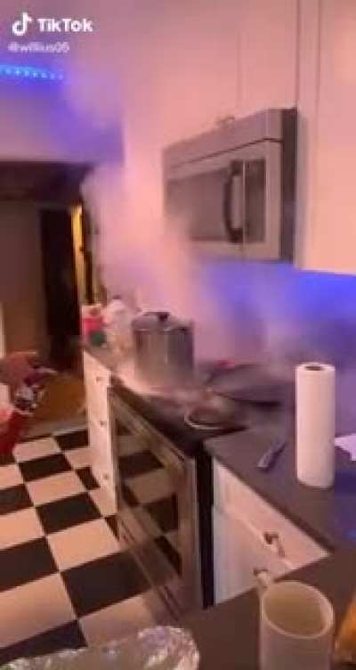 Oven on fire