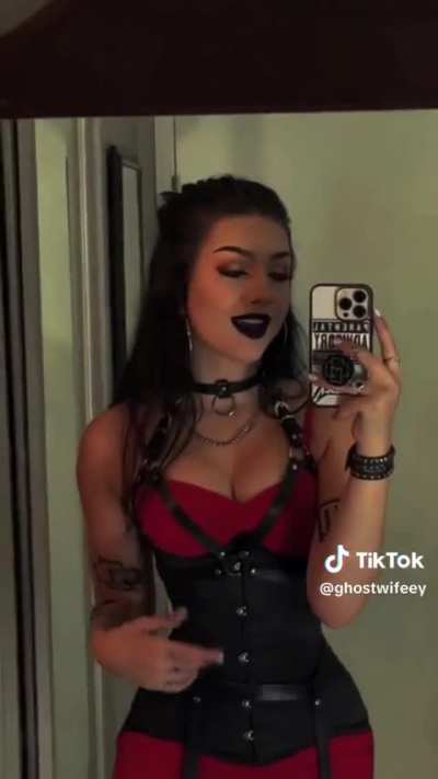 Little red and black outfit. 
