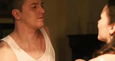 Attractive young wife seducing her husband's colleague to manipulate/convince him with her evil intentions
