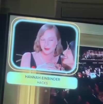 On camera at the Golden Globes (kiss cam?)