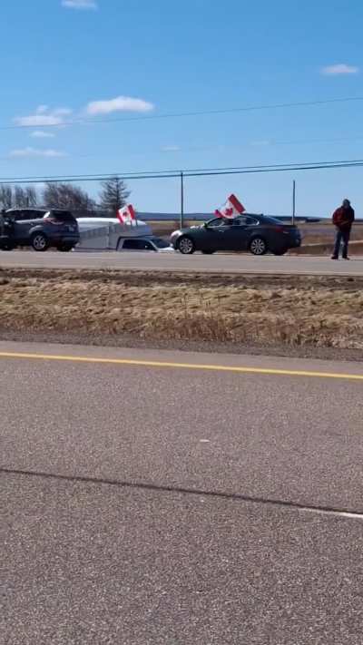 Canadian flips out on cop during ‘Axe the Facts’ protest on a highway
