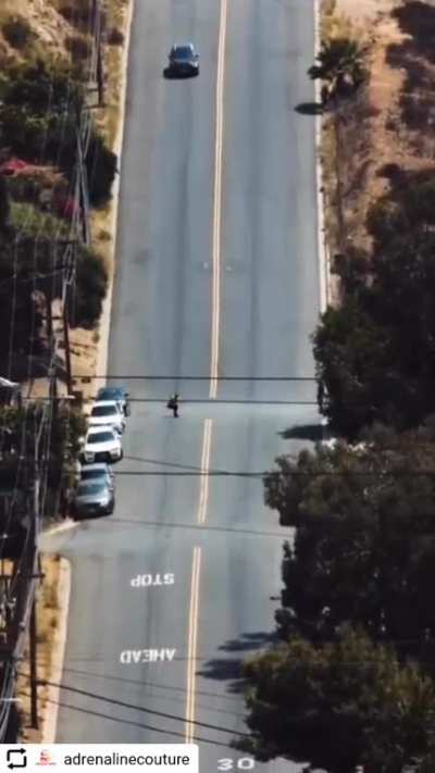 Dude has no fear rollin downhill