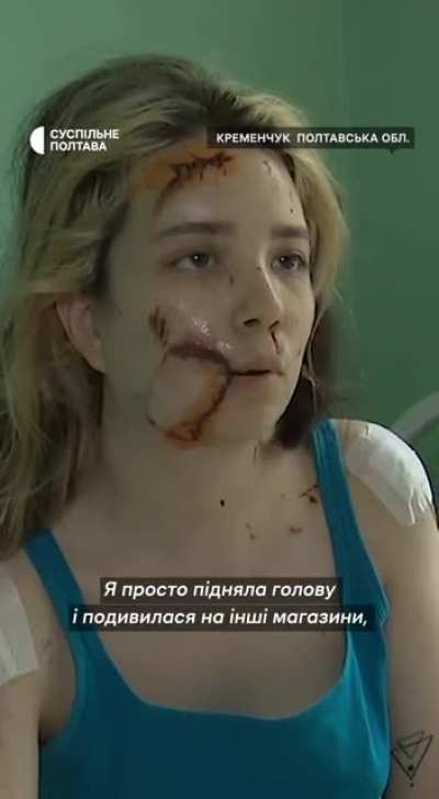 Elena Bezus from Kremenchug was rescued after a rocket hit the mall. She worked as a barista