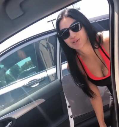 Billie Kay shaking her boobs for Peyton