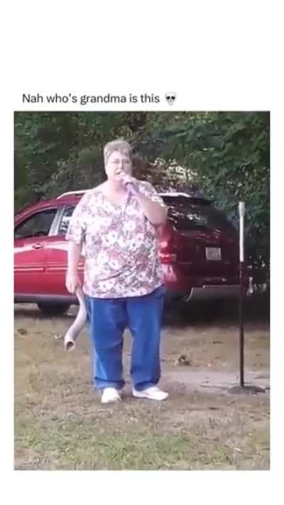 Grandma laying it down