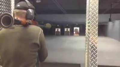 Hmmmmmmm, Rpg in a small completely covered shooting range, what could go wrong???