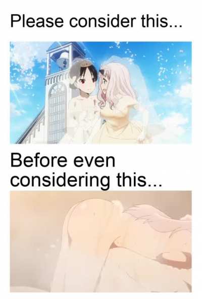 Sexy time is preferred after your vows...